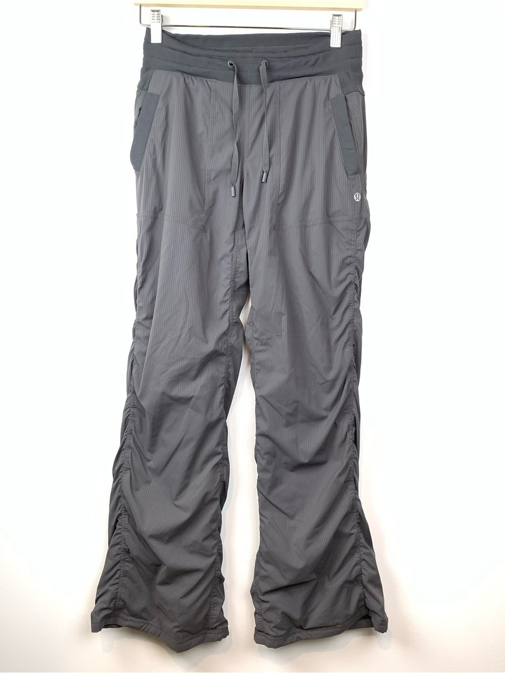 Lululemon Dance Studio Pants Gray Cinch Leg Gray Sz 4 Lined Active Yoga Track